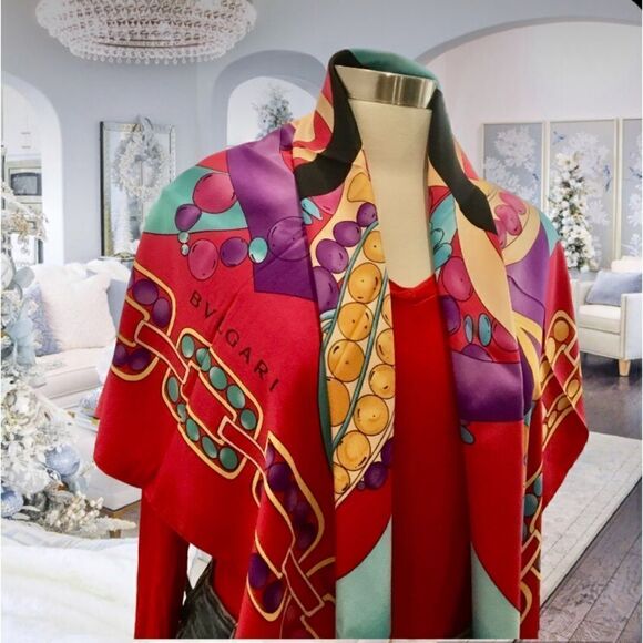 BVLGARI SILK SCARF - Picture 1 of 4